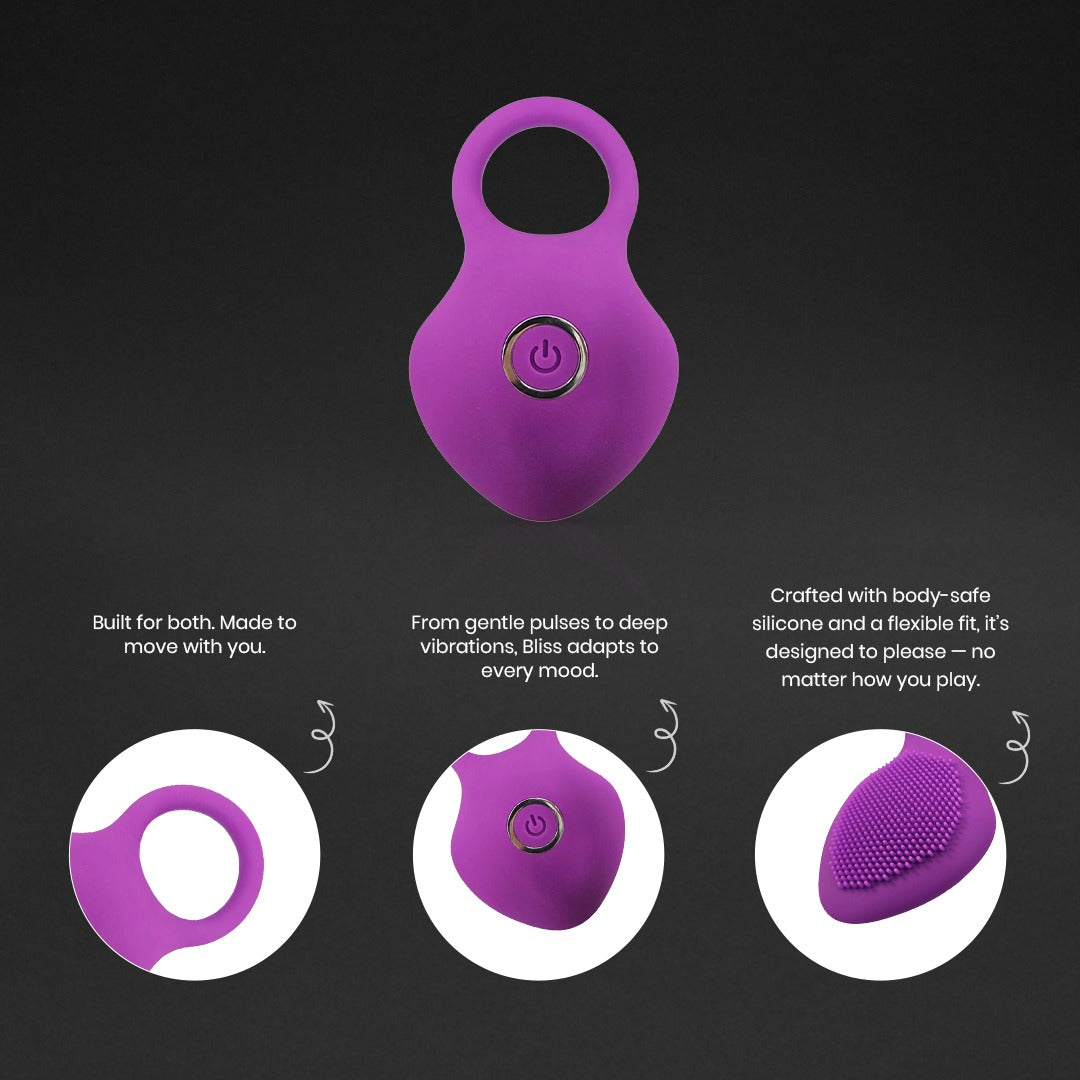 BLISS DUAL VIBRATING RING WITH QUICK-GLIDE Pamper Pulse BLISS DUAL VIBRATING RING WITH QUICK-GLIDE Pamper Pulse